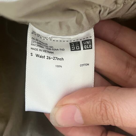 Uniqlo Beige High Rise Paperbag Cotton Shorts Size S - Picture 4 of 4